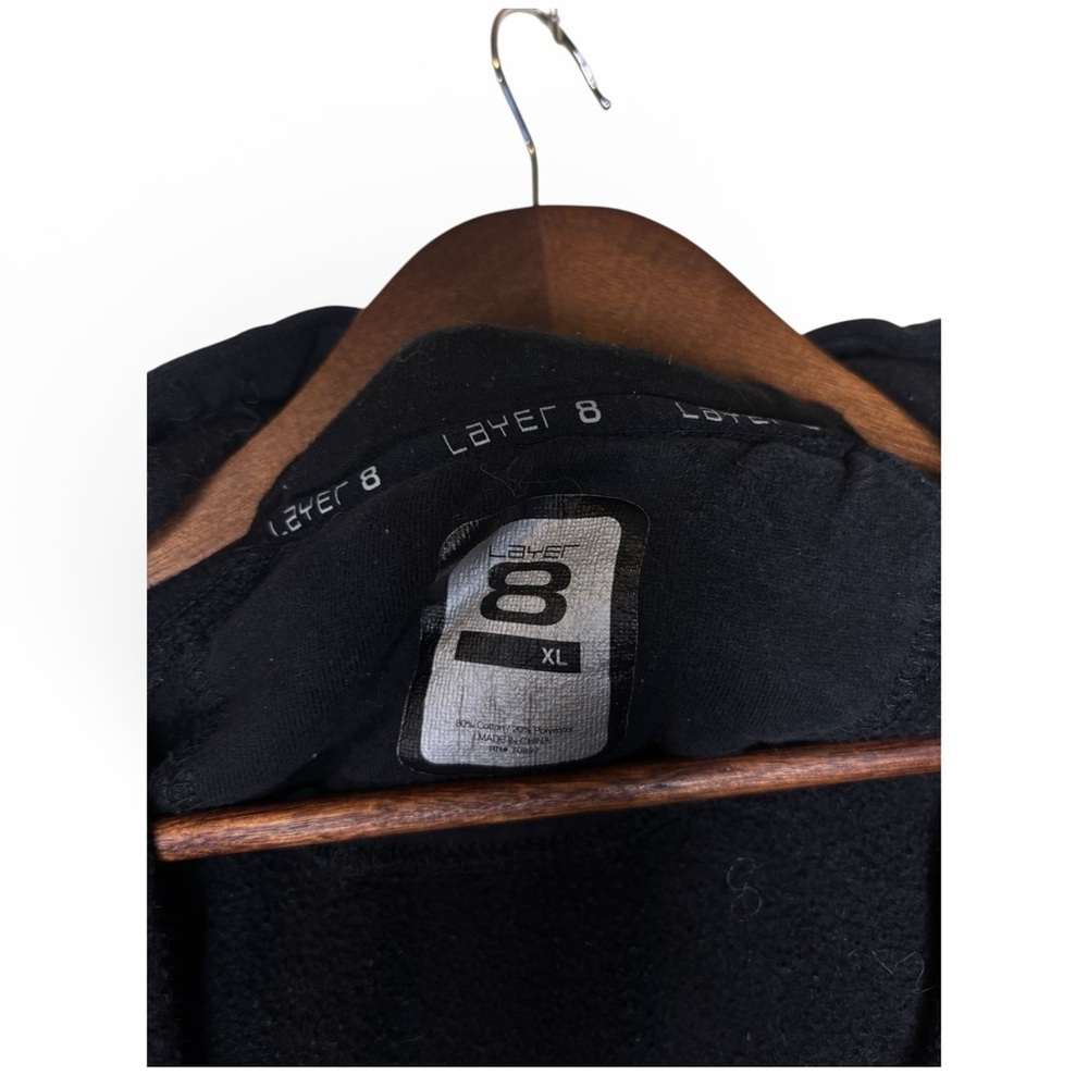 Layer 8 Black Full-Zip Hooded Jacket | Size XL - Picture 3 of 9